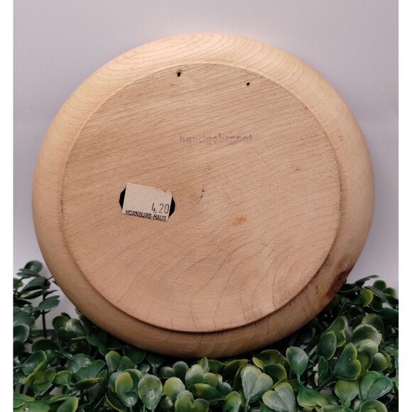 Rothenburg O D T Germany Plate Carved Painted Wood Mid Century MCM Barvaria Tags - Picture 3 of 4